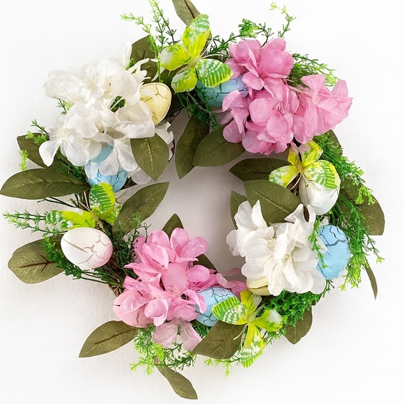 Floral Wreath with Pink and White Flowers - Picture 1 of 3